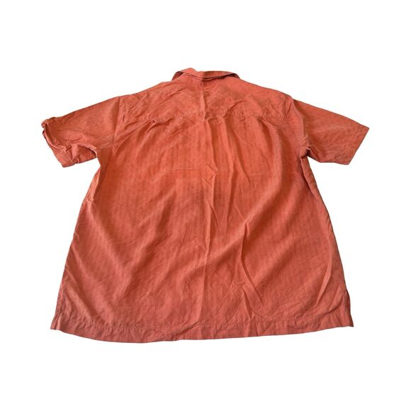 Tommy Bahama 100% Silk Shirt Men M Coral Pink Hawaiian Button Up Pocket Summer - Picture 3 of 3